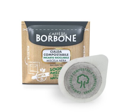 Borbone Kompostierbare Kaffe ESE Pads 44mm Cialde 150 Stück Schwarze mischung