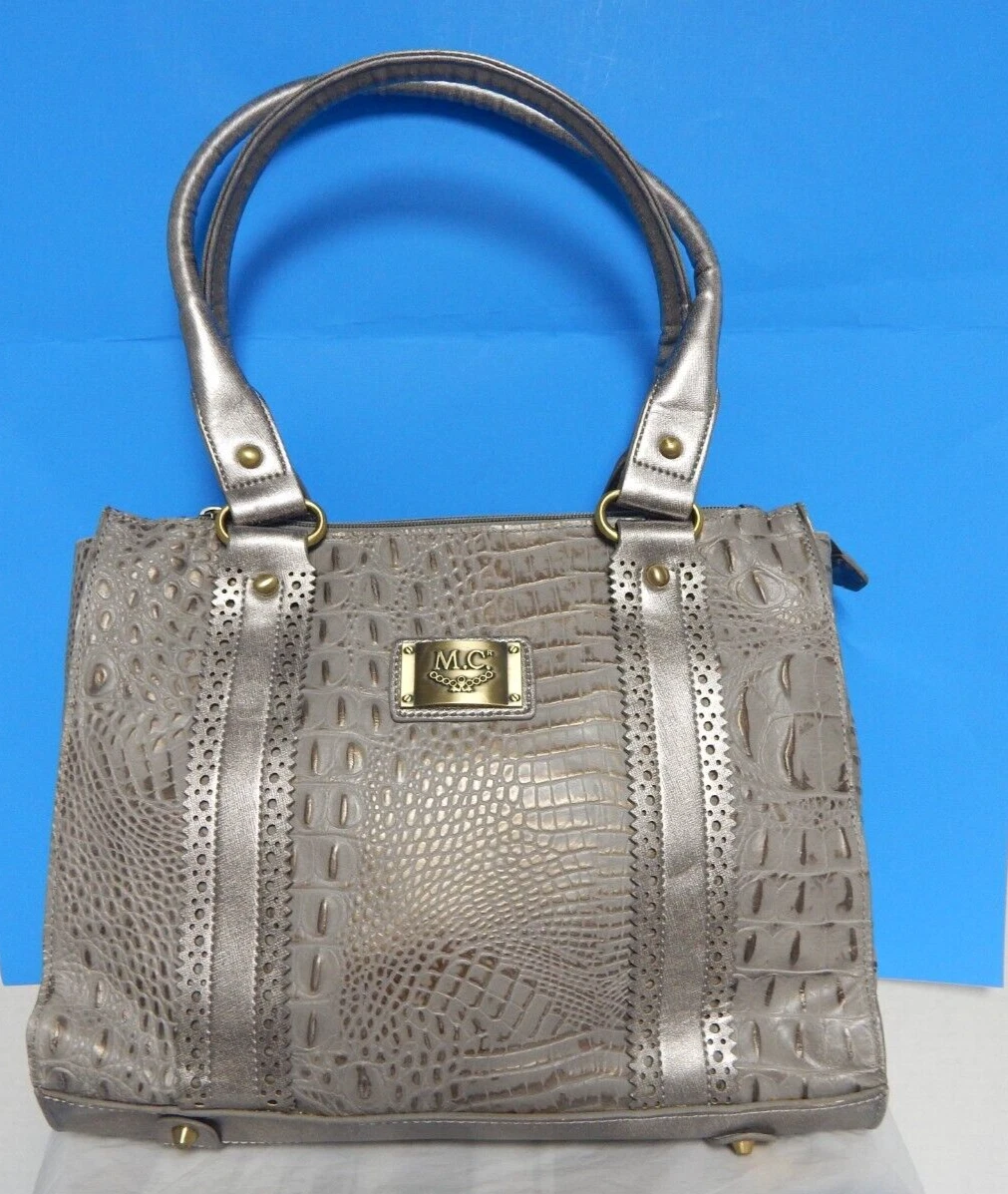 M.C. Handbags croco embossed handbag genuine leather - Women's handbags