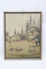 Gemälde Aquarell Landschaftsmalerei Wanderer auf der Bank Stettner