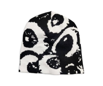 Repeating Eyes Graphic Best Unisex Skull Cap Y2K Winter Knit