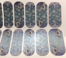 Jamberry Nail Wrap Olaf "Melt My Heart" Frozen Glitter Full Sheet