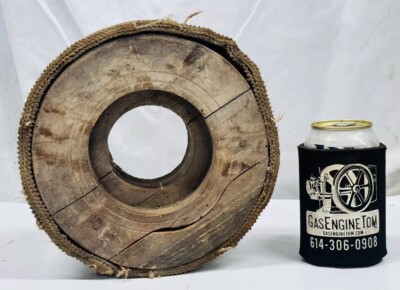 Wood Flat Belt Pulley Decorative Primitive Steampunk Mill 8.5'' D