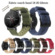 Weave Nylon Watch Strap 18mm 20mm 22mm Vintage Bracelet Band Quick Release Pins