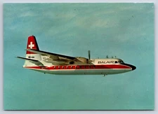 Airplane Postcard Switzerland Balair AG Airlines Airways Fokker F-27 GT17