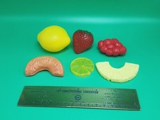 Lemon Strawberry Orange Pineapple Slice Pretend Play Fruit Food Mini Toy Lot