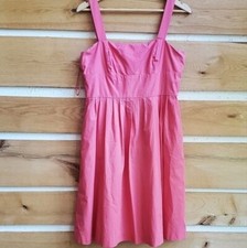 J. Crew Square Neck Sleeveless Pink Pleated Waist Acetate Sz. 12 Dress