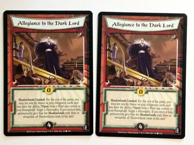 Allegiance to the Dark (2) L5R CCG Rise of the Shogun RotS