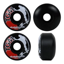 TGM Skateboard Wheels 52mm 99A Black - Super High Rebound for Street and Park