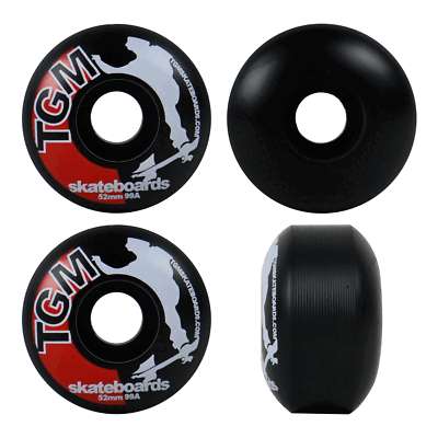 トップス hardly-driveable VINTAGE RACING RAYON TGM Skateboard Wheels 52mm 99A Black - Super High Rebound