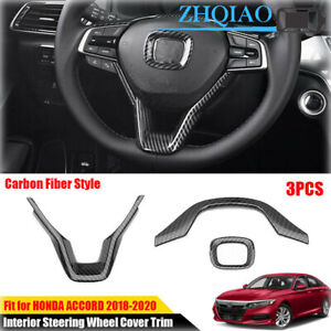 For Honda Accord 2018-2021 Steering Wheel Frame Cover Trim Carbon Fiber Style US