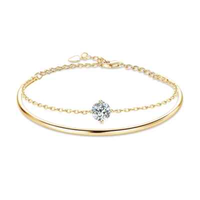 1ct Armband 18K Gelbgold Diamant Testpass Laborgefertigt VVS1/D/Top