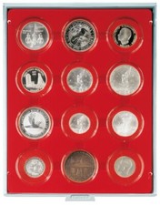 Lindner 2212 Coin Box Standard 12x 58 mm Round For Coin Capsules Up To 52 mm