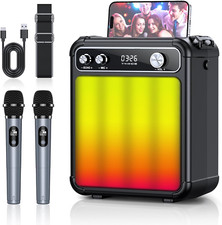 Karaoke Machine,Karaoke Machine for Adults,Bluetooth Speaker with 2 Wireless Kar