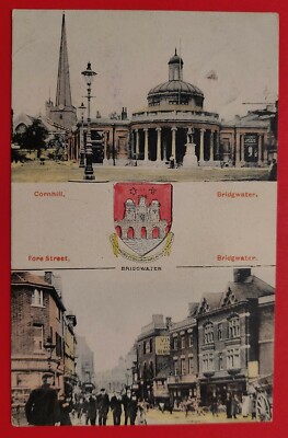 Vintage Bridgwater Somerset Postcard Multiple Views (See photos)