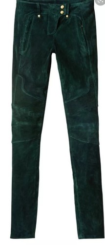 BALMAIN x H\u0026M Womens Dark-Green Suede 