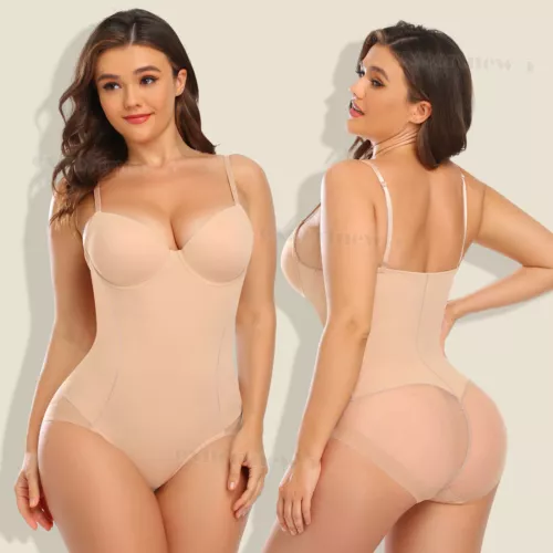 Women's Tummy Control Underwire Bra Bodysuits Body Shaper Leotards Top Jumpsuit - Picture 12 of 23
