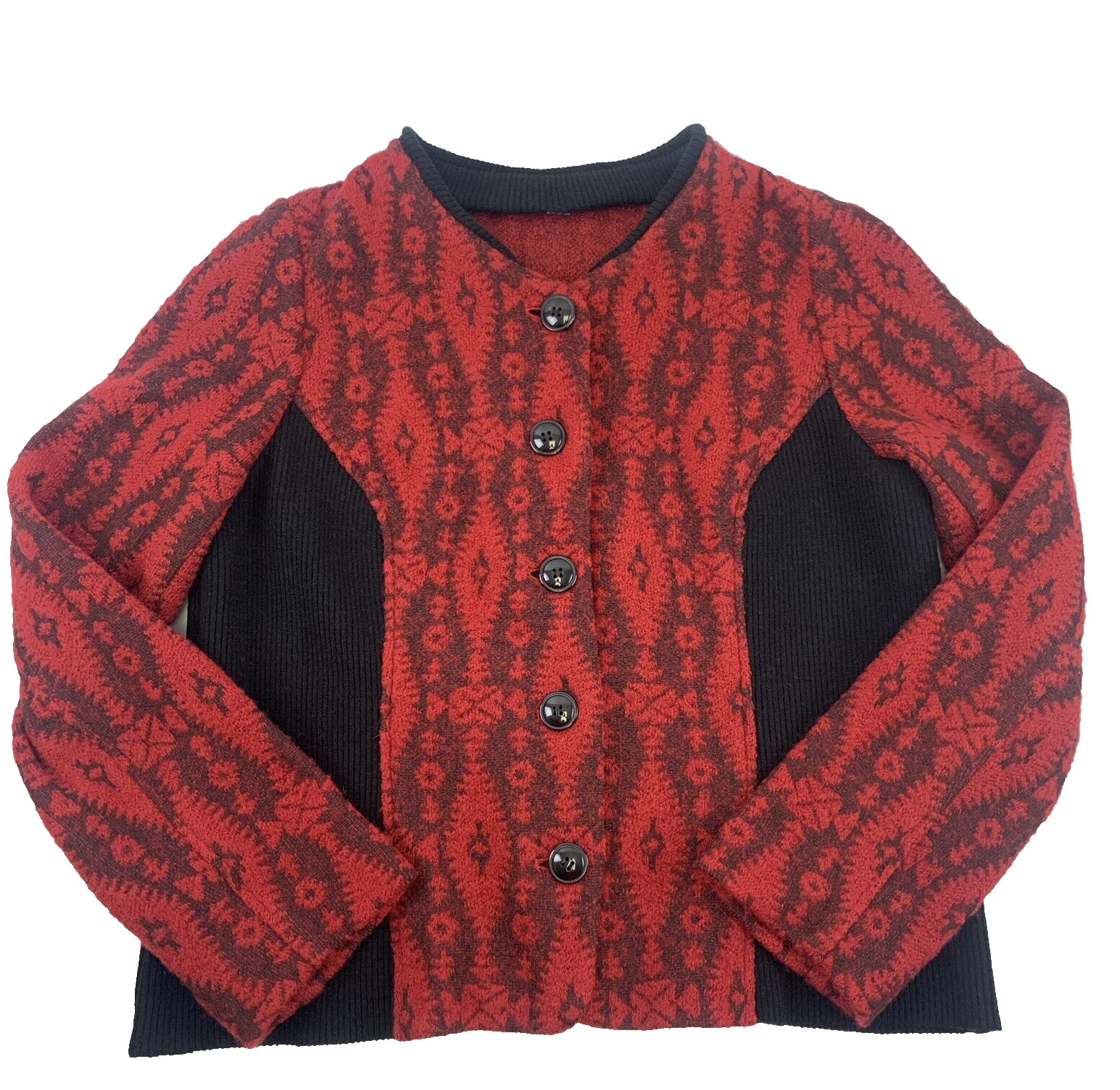 Pendleton Wool Cardigan Sweater Button Red Aztec … - image 1