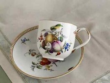 Beautiful Meissen Marcolini Cup with Fruit Painting and Gold