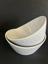 Over and Back ~ What A Dish ~ Stoneware Serving Bowls ~ 40 Oz ~Set of 2