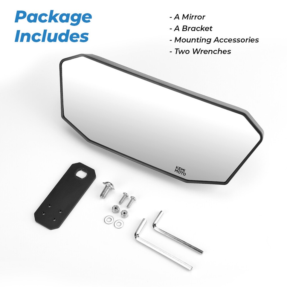 UTV Rear View Center Mirror For 2017-2025 Polaris Ranger XP 1000/900/700/570/500