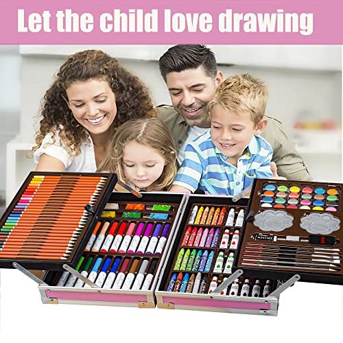 Art Supplies, 139 Pack Painting Drawing Art Kit with 2 Sketch Pads, Pink - 第 7/7 張圖片