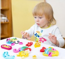 Wooden Jigsaw Puzzle For Toddler Kids Montessori Early Educational Toy 3D