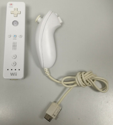 Original Nintendo Wii Remote RVL-003, Nunchuk RVL-004 in weiß für Nintendo Wii
