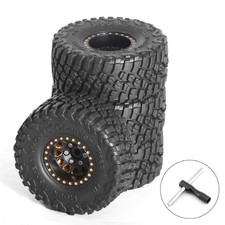 1.0 Brass Rubber Beadlock Wheels Tires for 1/18 TRX4M 1/24 Axial SCX24 RC Parts