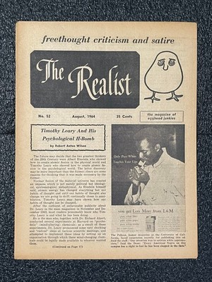 SIXTIES The Realist #52 June 1964 Robert Anton Wilson Counter Culture Tim Leary