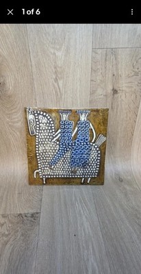 Vintage Lisa Larson Gustavsberg ''Unik'' Keramik Wandrelief Reiter Schweden