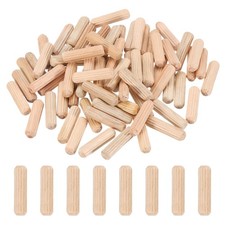 95 Pcs Wood Dowel Pins 3/16" x 3/4" Fluted Wooden Dowels Hardwood Pegs