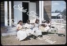Australia Aboriginal Women Knitting 35mm Slide 1950s Red Border Kodachrome — photo 1