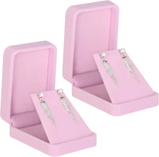 LETURE 2 Pieces Velvet Jewelry Gift Boxes for Necklace Pendant Earring Bracelet
