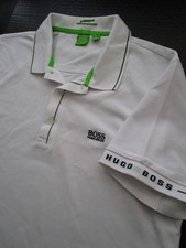 Mens XL Slim Hugo Boss Polo Shirt Paule SS Moisture Manager white