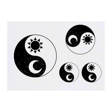 4 x 'Sun  Moon Yin  Yang' Temporary Tattoos / Transfers TO00041225 