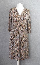 Kim & Co Paisley Dress Regular Button Up Black Multi Size L