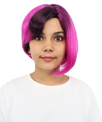 Women Medium Straight Two-Tone Bob Wig   Sleek Cut Hairpiece with Clean Finish