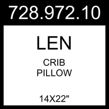 IKEA LEN Crib Pillow White 14x22" 728.972.10