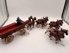Antique Cast Iron Horse-Drawn Wagon Toy   Large Team Set