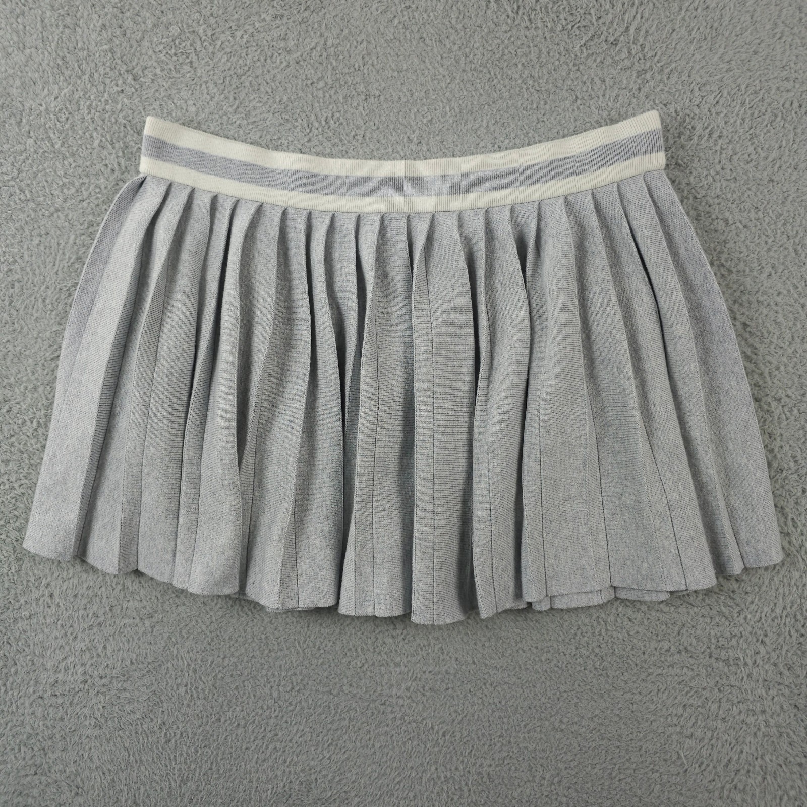 Aerie Sweater Skirt Womens XL Gray White Pleated Pull On Wool Blend Mini Tennis