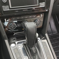 PU Leather Car Gear Shift Knob Cover, Manual/Automatic, Waterproof-Black