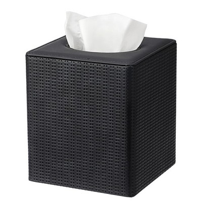 Square Tissue Box Cover with Magnetic Closure, PU Leather Modern Tissue Holde...