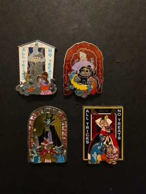 Disney All Tricks No Treats Halloween Pins Lot 4/5 LE 3000 2014 Villains