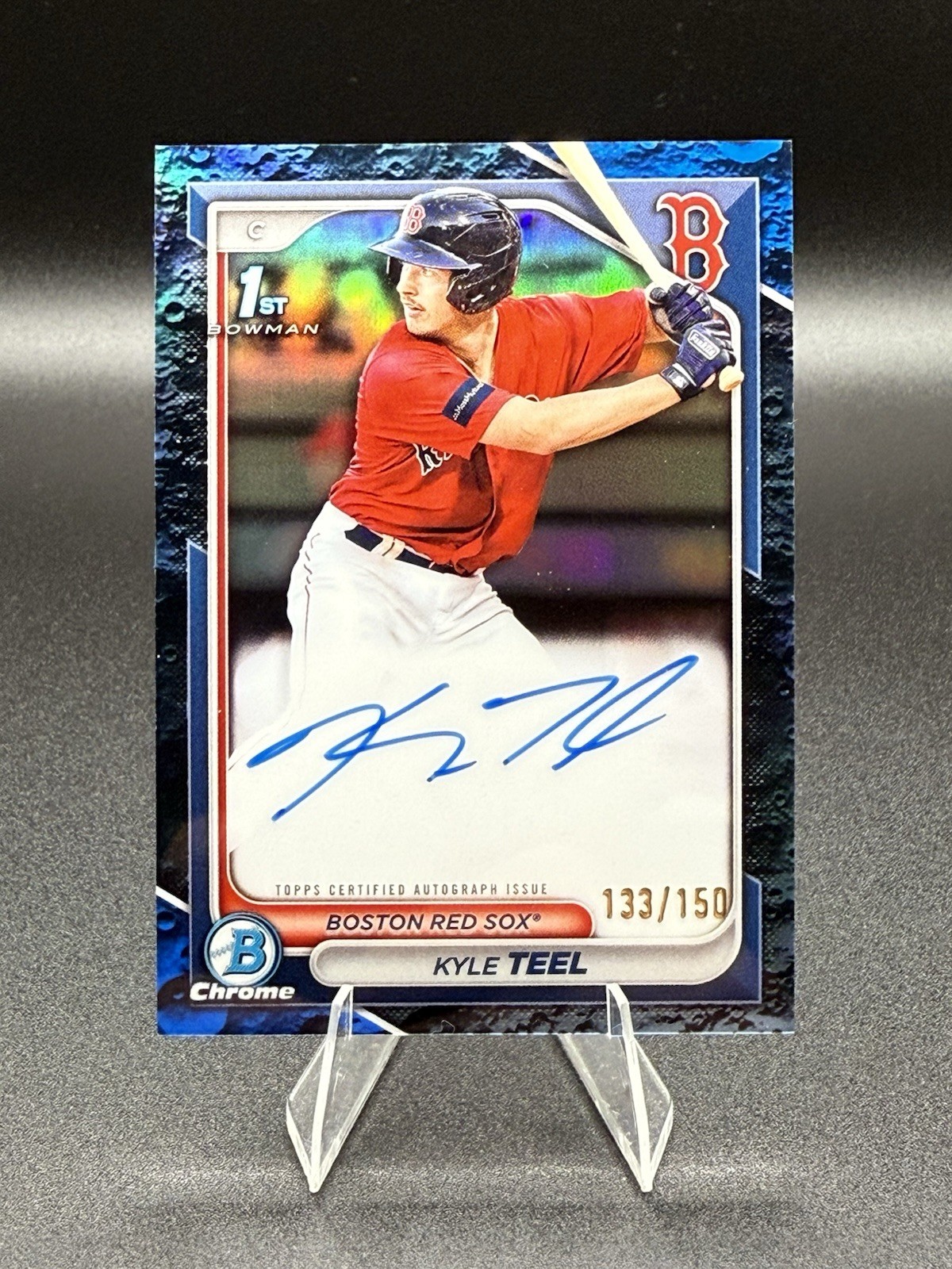 KYLE TEEL 2024 Bowman - BLUE LUNAR REFR Chrome Prospect Autographs /150 #CPA-KT