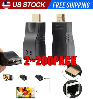 4K 1080P HDMI Extender to RJ45 Over Cat 5e/6 Network LAN Ethernet Adapter LOT