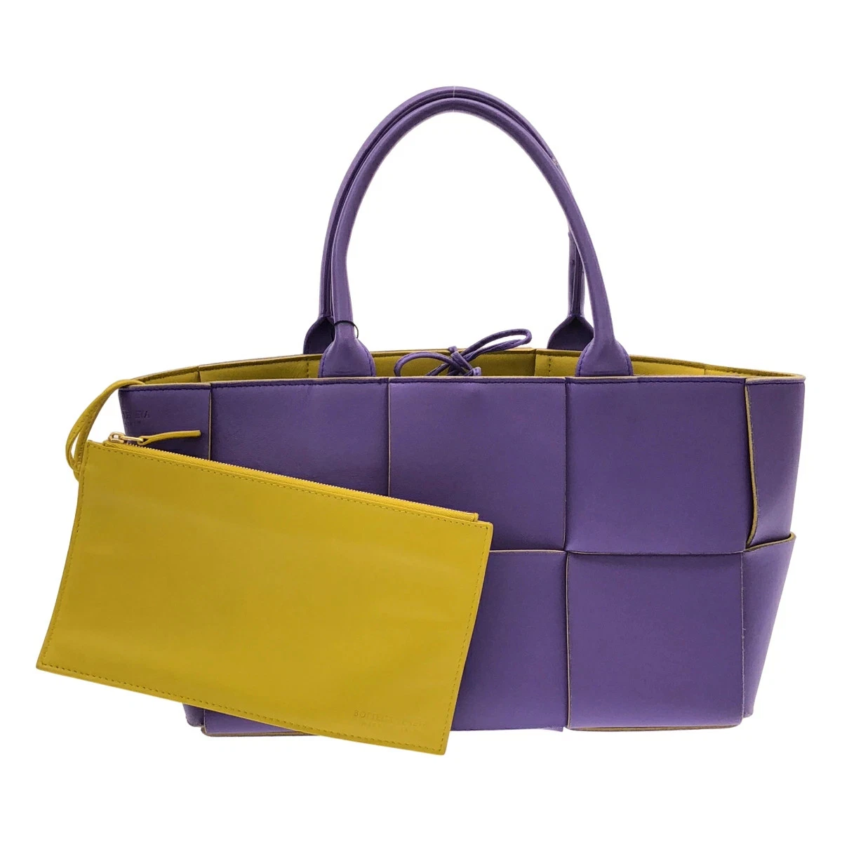 Bottega Veneta Small Arco Tote Bag Purple Leather 11.8inx7.9inx4.7in