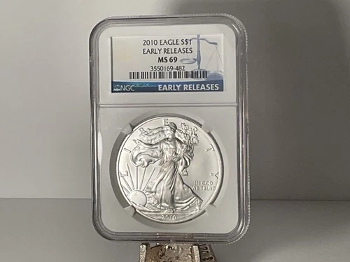2010 American Silver Eagle ASE $1 - NGC MS69 Early Release - .999 Fine Silver