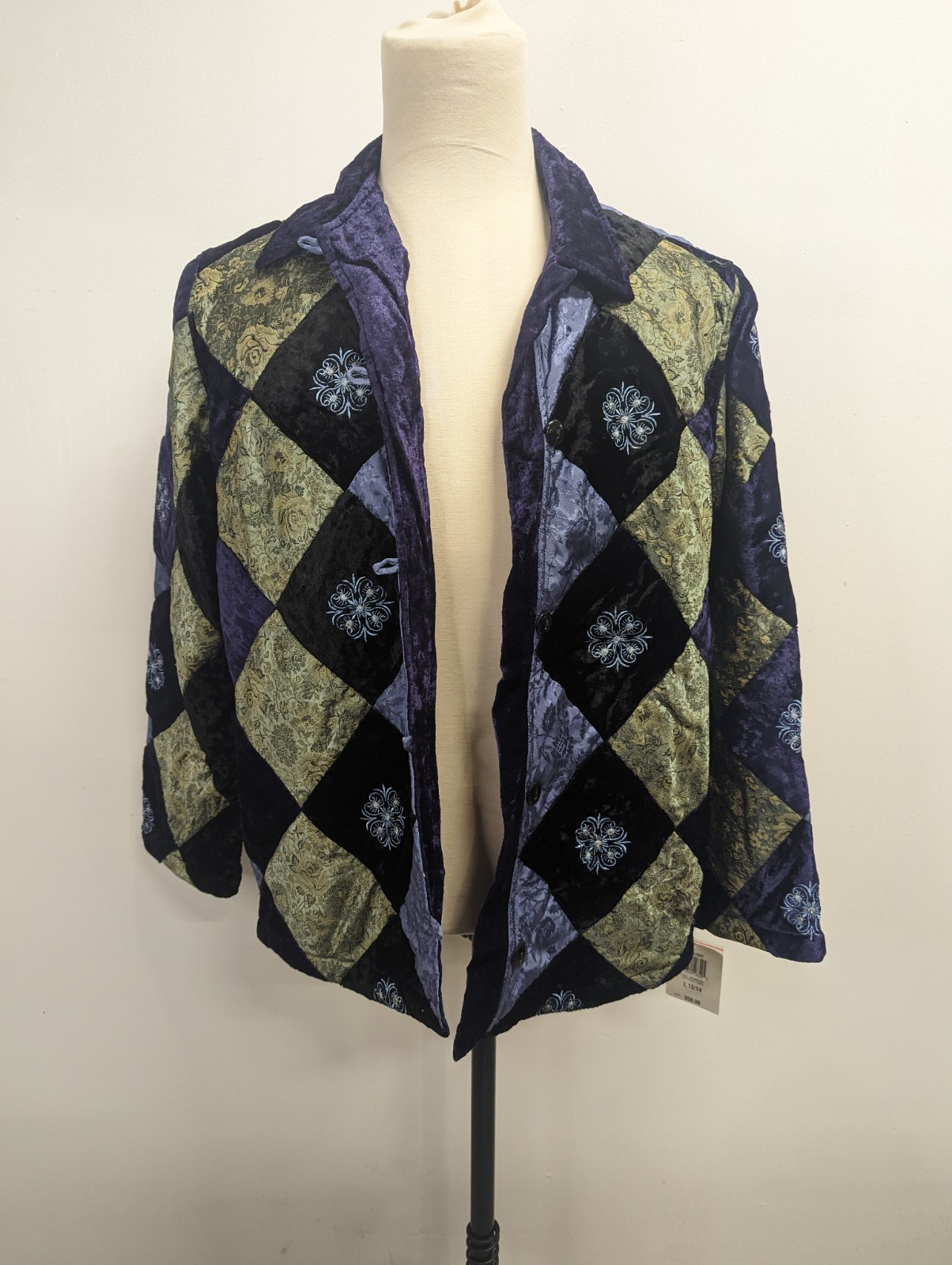 90s Quilted Patchwork Jacket Size Large Vintage J… - image 1