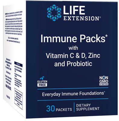 2 X Life Extension Immune Packs with Vitamin C & D Zinc and Probiotic -- 30 Pac