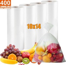 400 Bags/Roll Plastic Clear Produce Bag on a Roll Durable Food Storage Saver Bag